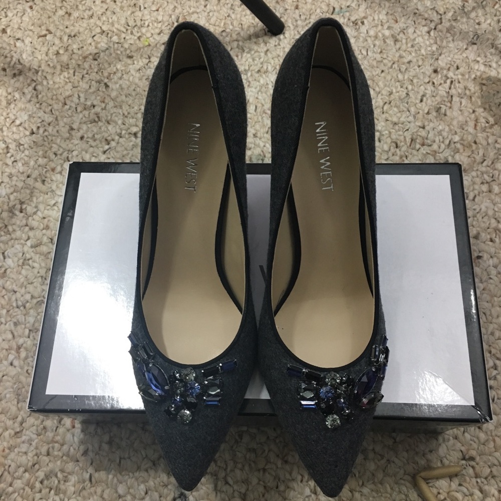 Nine West bejeweled heels
